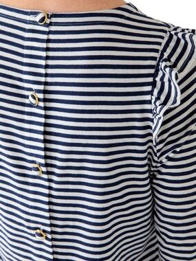 crown & ivy Navy and White Striped Button-Back Top